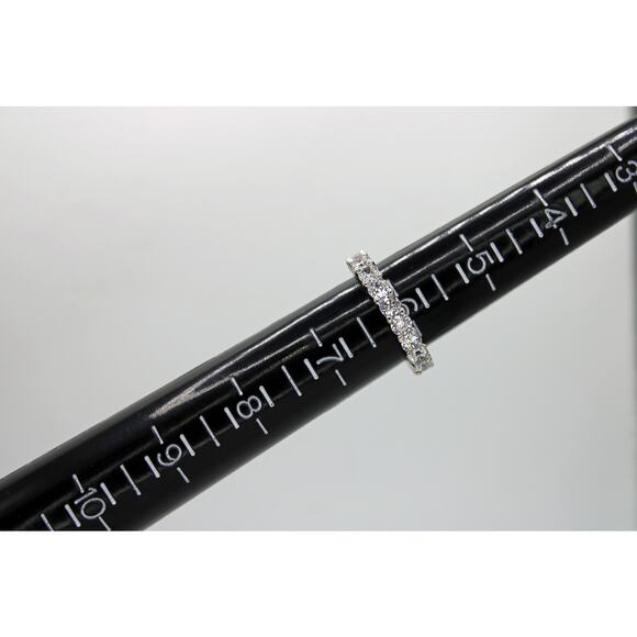 Silvertone Cubic Zirconia Infinity Ring - Picture 5 of 5